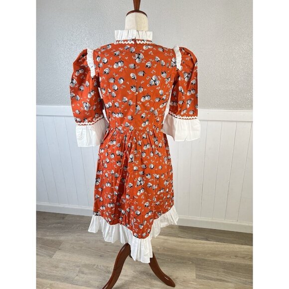 Batsheva Dress Ruffled Sz 8 Floral Poplin Mini Peasant Feminine Farmcore NEW - Picture 7 of 16